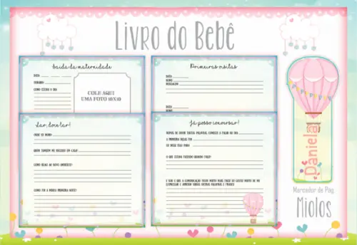 Arquivo Digital - Livro do Bebe - Balões Menina