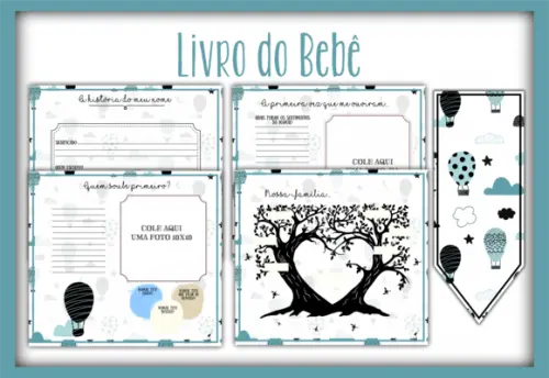 Arquivo Digital - Livro do Bebê - Balões Minimalista