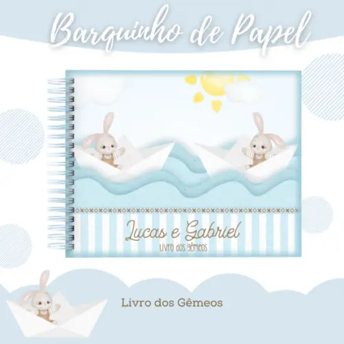 Arquivo Digital - Livro do Bebê - Barquinho de Papel Gêmeos