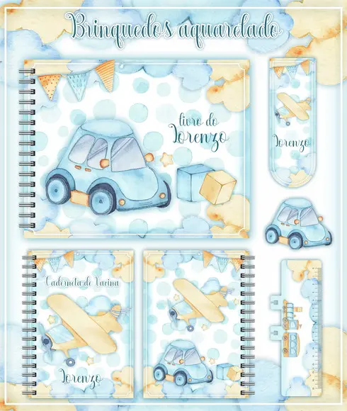 Arquivo Digital - Livro do Bebê - Brinquedos Aquarelado 03