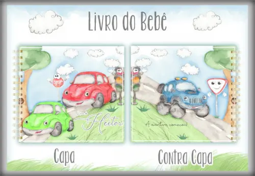 Arquivo Digital - Livro do Bebe - Carrinhos Aquarela