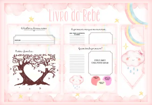 Arquivo Digital - Livro do Bebe - Chuva de Amor Menina 02