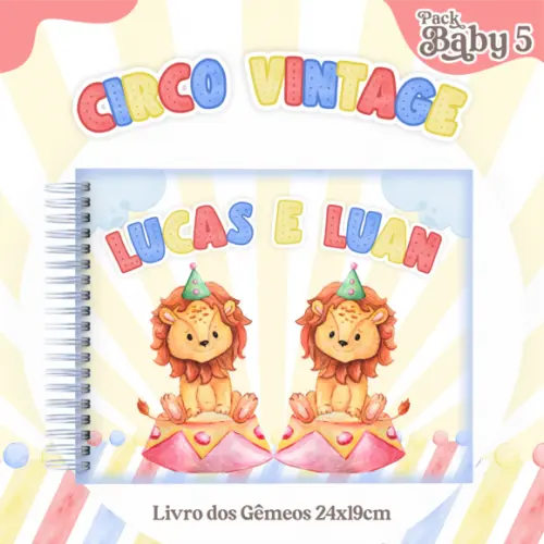 Arquivo Digital - Livro do Bebe - Circo Vintagemenino Gêmeos