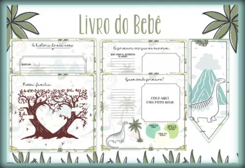 Arquivo Digital - Livro do Bebe - Dino Minimalista