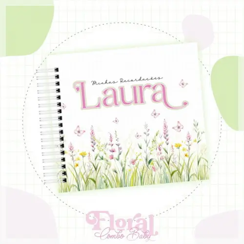 Arquivo Digital - Livro do Bebe - Floral 06 (2 Tamanhos)