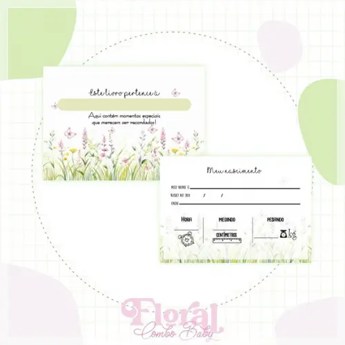 Arquivo Digital - Livro do Bebe - Floral 06 (2 Tamanhos)