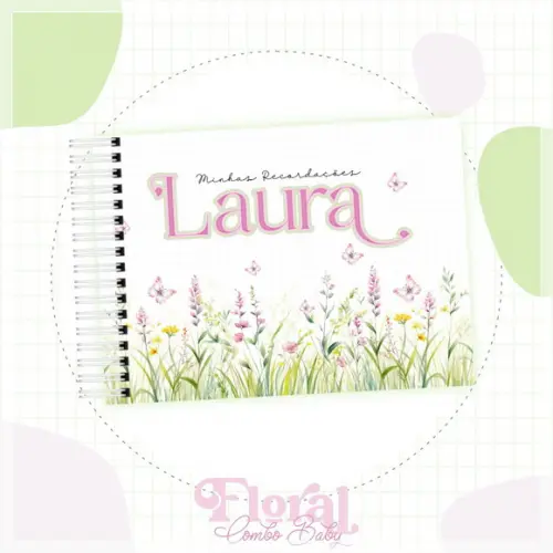 Arquivo Digital - Livro do Bebe - Floral 06 (2 Tamanhos)