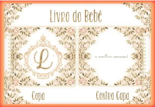 Arquivo Digital - Livro do Bebê - Floral com Letra
