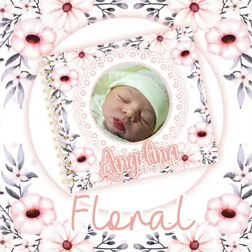 Arquivo Digital - Livro do Bebê - Floral com Foto