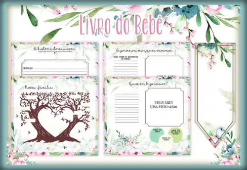 Arquivo Digital - Livro do Bebe - Floral Color