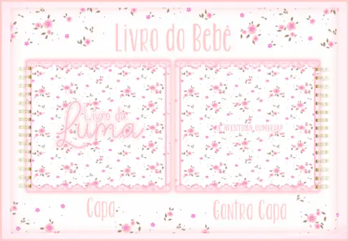 Arquivo Digital - Livro do Bebê - Floral Rosa 01