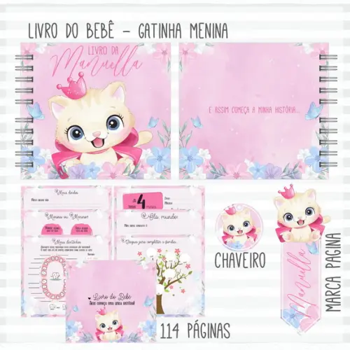 Arquivo Digital - Livro do Bebe - Gatinha Menina