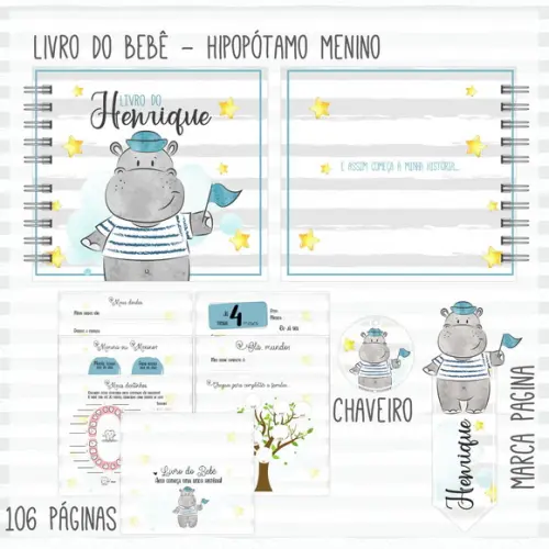 Arquivo Digital - Livro do Bebe - Hipopotamo Menino