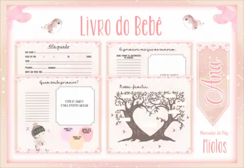 Arquivo Digital - Livro do Bebe - Menina Aquarela