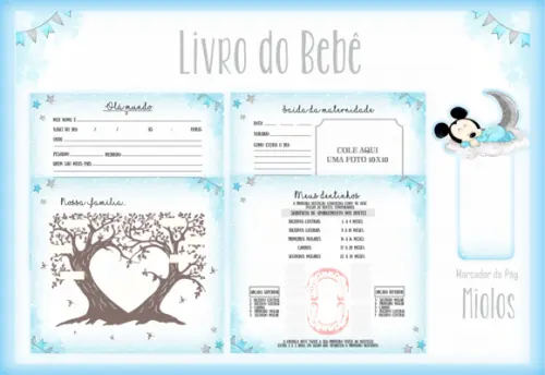 Arquivo Digital - Livro do Bebê - Mickey Azul