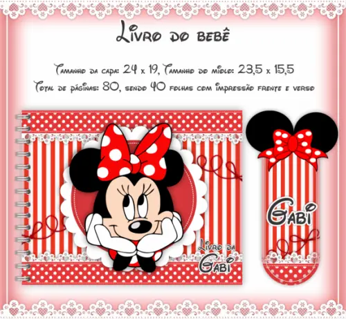 Arquivo Digital - Livro do Bebe - Minnie Vermelha