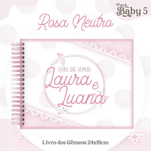 Arquivo Digital - Livro do Bebê - Neutro Rosa Gemeas