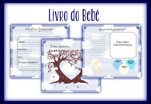Arquivo Digital - Livro do Bebê - Nuvem Azul Escuro