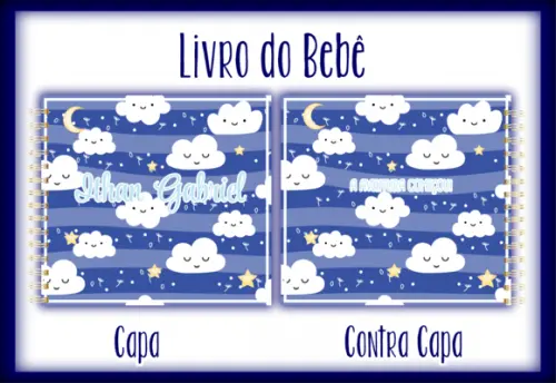 Arquivo Digital - Livro do Bebê - Nuvem Azul Escuro