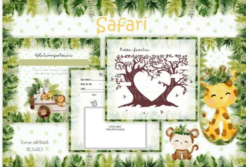 Arquivo Digital - Livro do Bebê - Safari Aquarela