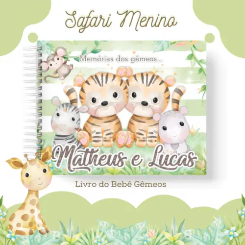 Arquivo Digital - Livro do Bebe - Safari Menino Gêmeos