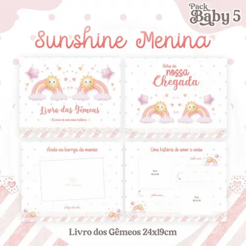 Arquivo Digital - Livro do Bebê - Sunshine Gemeas Meninas