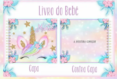 Arquivo Digital - Livro do Bebe - Unicornio Glitter