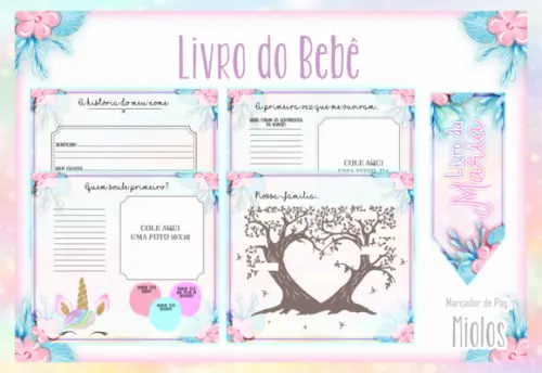Arquivo Digital - Livro do Bebe - Unicornio Glitter