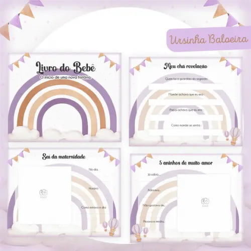 Arquivo Digital - Livro do Bebê - Ursinha Baloeira Lilas