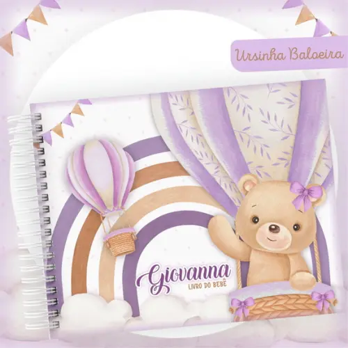 Arquivo Digital - Livro do Bebê - Ursinha Baloeira Lilas