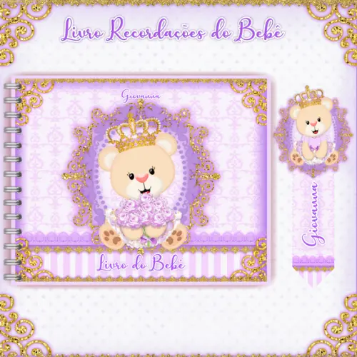 Arquivo Digital - Livro do Bebe - Ursinha Realeza Lilás