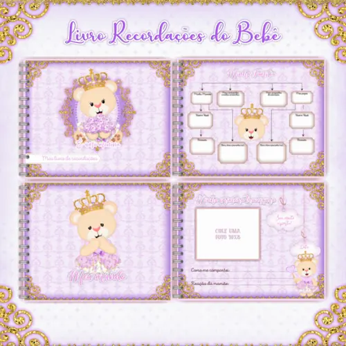 Arquivo Digital - Livro do Bebe - Ursinha Realeza Lilás