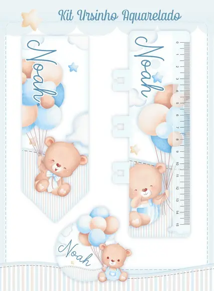 Arquivo Digital - Livro do Bebe - Ursinho Aquarelado
