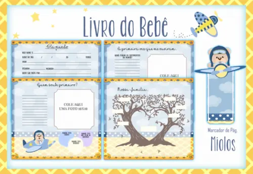 Arquivo Digital - Livro do Bebê - Ursinho Aviador