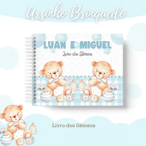 Arquivo Digital - Livro do Bebê - Ursinho Brinquedo Gemeos