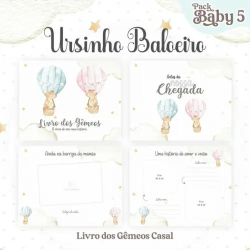 Arquivo Digital - Livro do Bebê - Ursinho Baloeiro Casal
