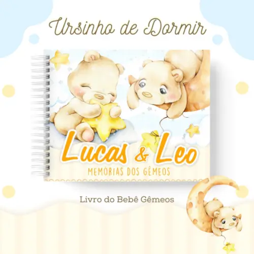 Arquivo Digital - Livro do Bebe - Ursinho de Dormir Gêmeos