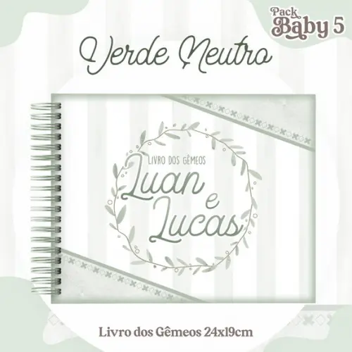 Arquivo Digital - Livro do Bebe - Verde Neutro Gemeos
