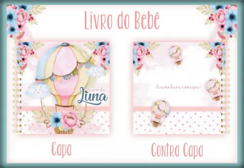 Arquivo Digital - Livro do Bebê (18x18)- Balão Menina 02