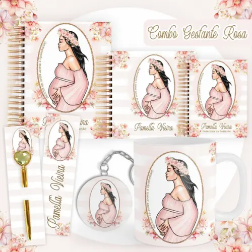 Arquivo Digital - Mamãe - Combo Gestante Rosa