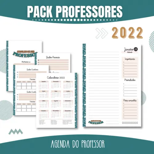 Arquivo Digital - Pack Professor 2022 (agenda e planner )