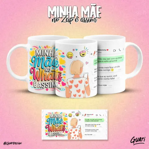 Arquivo Digital - Sublimação - Caneca Mae no Zap