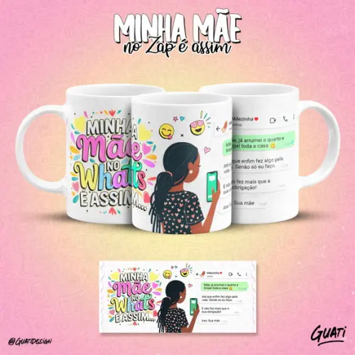 Arquivo Digital - Sublimação - Caneca Mae no Zap