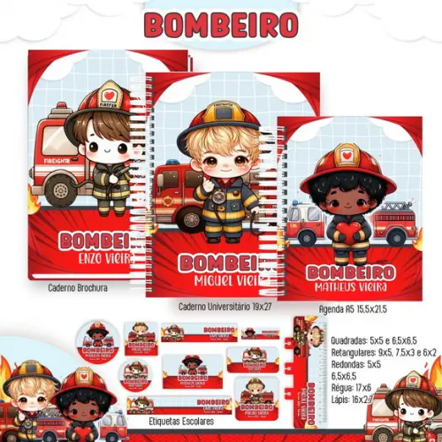 Arquivo Digital - Volta as Aulas - Bombeiros Cute