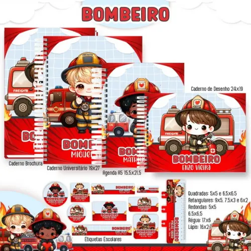 Arquivo Digital - Volta as Aulas - Bombeiros Cute
