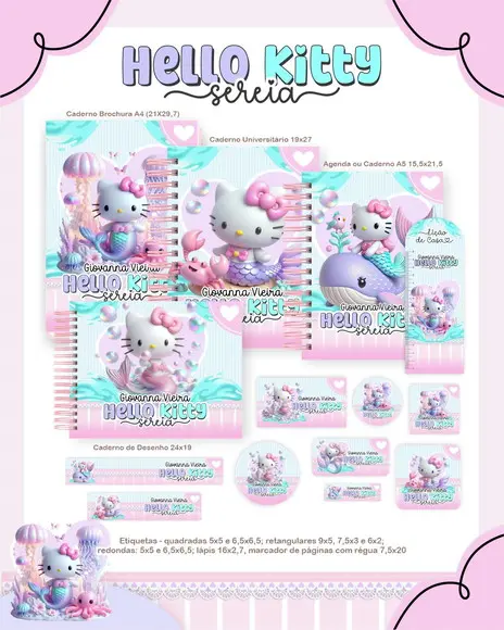 Arquivo Digital - Volta as Aulas - Hello Kitty Sereia 2026