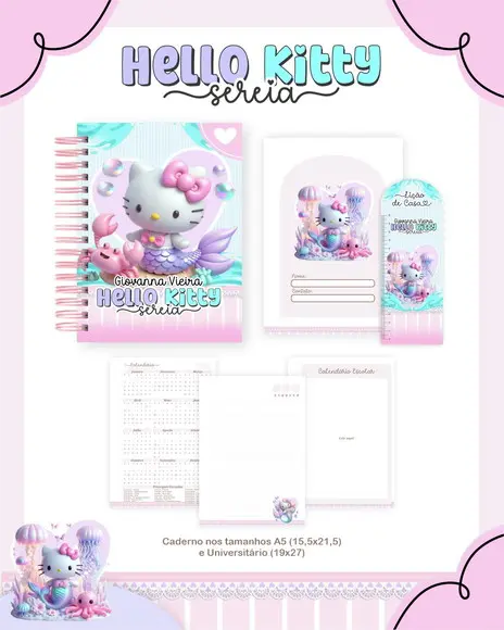 Arquivo Digital - Volta as Aulas - Hello Kitty Sereia 2026