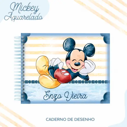 Arquivo Digital - Volta as Aulas - Mickey Aquarelado