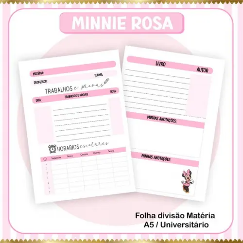 Arquivo Digital - Volta as Aulas - Minnie Rosa Luxo