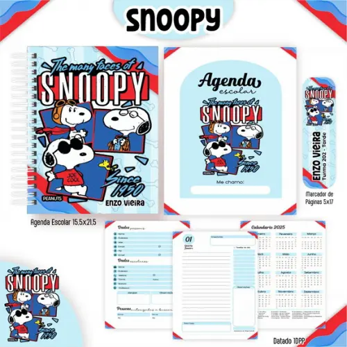 Arquivo Digital - Volta as Aulas - Snoopy Azul
